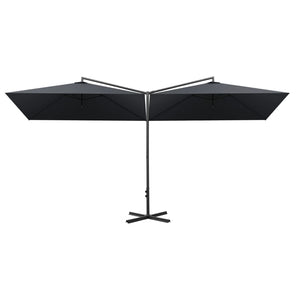 vidaXL Double Parasol with Steel Pole Anthracite 600x300 cm