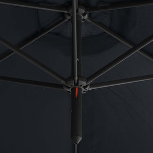 vidaXL Double Garden Parasol with Steel Pole Anthracite 600 cm