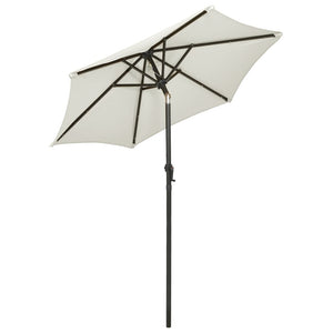 vidaXL Parasol with LED Lights Sand 200x211 cm Aluminium