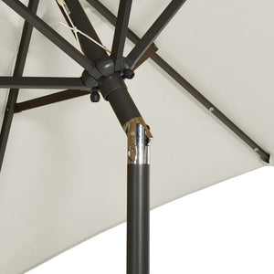 vidaXL Parasol with LED Lights Sand 200x211 cm Aluminium