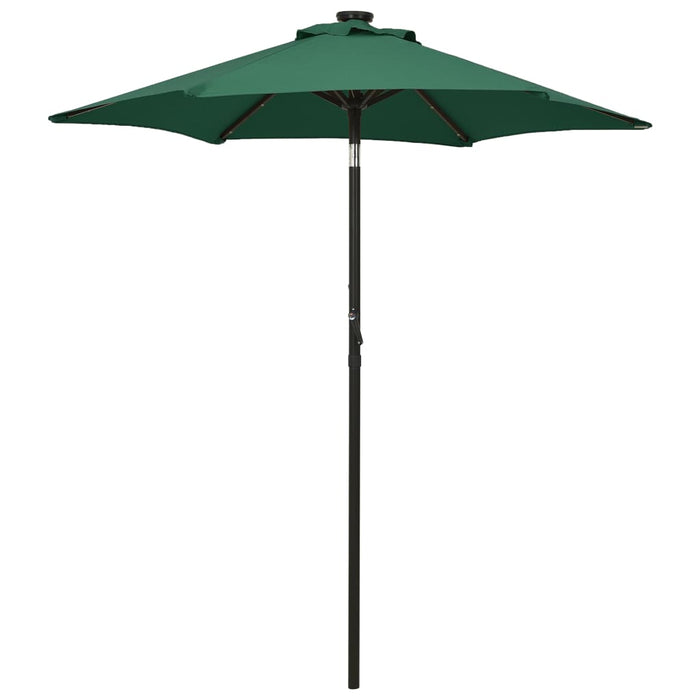 vidaXL Parasol with LED Lights Green 200x211 cm Aluminium