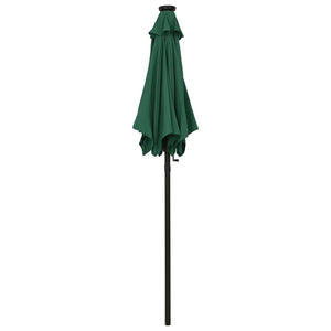 vidaXL Parasol with LED Lights Green 200x211 cm Aluminium