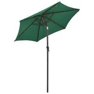 vidaXL Parasol with LED Lights Green 200x211 cm Aluminium