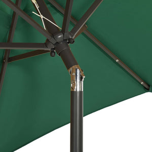 vidaXL Parasol with LED Lights Green 200x211 cm Aluminium