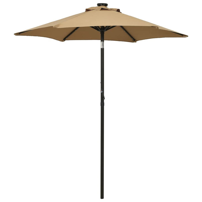 vidaXL Parasol with LED Lights Taupe 200x211 cm Aluminium