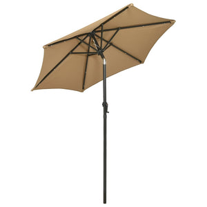 vidaXL Parasol with LED Lights Taupe 200x211 cm Aluminium