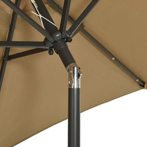 vidaXL Parasol with LED Lights Taupe 200x211 cm Aluminium