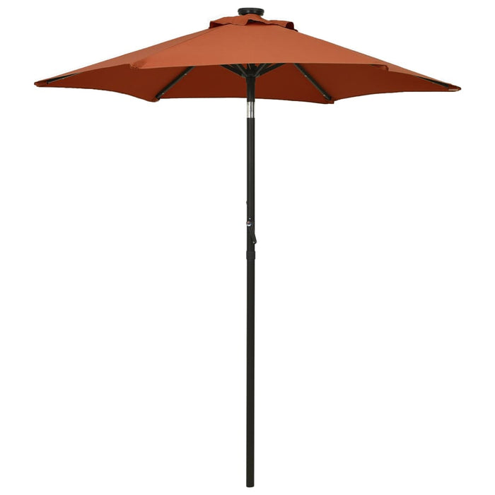 vidaXL Parasol with LED Lights Terracotta 200x211 cm Aluminium