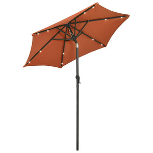 vidaXL Parasol with LED Lights Terracotta 200x211 cm Aluminium