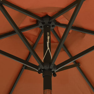 vidaXL Parasol with LED Lights Terracotta 200x211 cm Aluminium