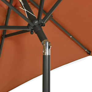 vidaXL Parasol with LED Lights Terracotta 200x211 cm Aluminium