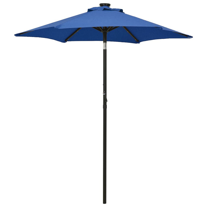 vidaXL Parasol with LED Lights Azure Blue 200x211 cm Aluminium