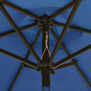 vidaXL Parasol with LED Lights Azure Blue 200x211 cm Aluminium