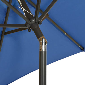 vidaXL Parasol with LED Lights Azure Blue 200x211 cm Aluminium