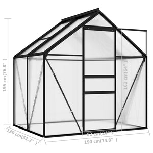 vidaXL Greenhouse Anthracite Aluminium 2.47 m²