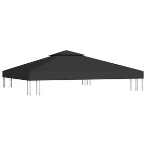 vidaXL 2-Tier Gazebo Top Cover 310 g/m² 3x3 m Black