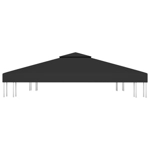 vidaXL 2-Tier Gazebo Top Cover 310 g/m² 3x3 m Black