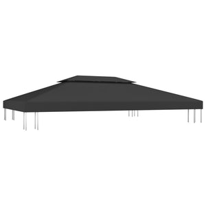 vidaXL 2-Tier Gazebo Top Cover 310 g/m² 4x3 m Black