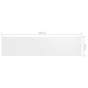 vidaXL Balcony Screen White 120x500 cm Oxford Fabric