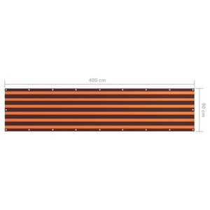 vidaXL Balcony Screen Orange and Brown 90x400 cm Oxford Fabric