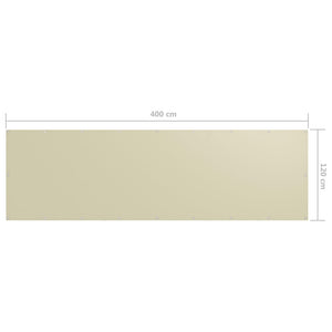 vidaXL Balcony Screen Cream 120x400 cm Oxford Fabric