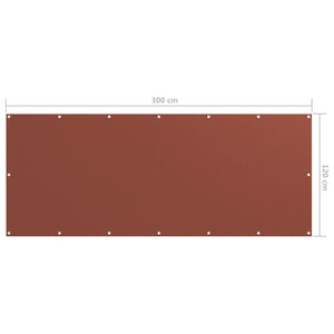 vidaXL Balcony Screen Terracotta 120x300 cm Oxford Fabric