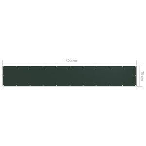 vidaXL Balcony Screen Dark Green 75x500 cm Oxford Fabric