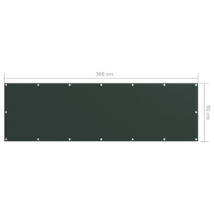 vidaXL Balcony Screen Dark Green 90x300 cm Oxford Fabric