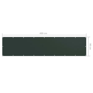 vidaXL Balcony Screen Dark Green 90x400 cm Oxford Fabric