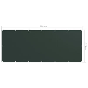 vidaXL Balcony Screen Dark Green 120x300 cm Oxford Fabric