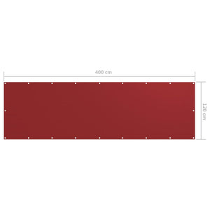 vidaXL Balcony Screen Red 120x400 cm Oxford Fabric