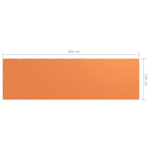 vidaXL Balcony Screen Orange 120x400 cm Oxford Fabric