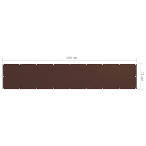 vidaXL Balcony Screen Brown 75x400 cm Oxford Fabric