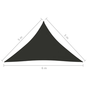 vidaXL Sunshade Sail Oxford Fabric Triangular 5x5x6 m Anthracite