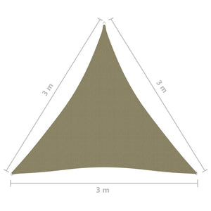 vidaXL Sunshade Sail Oxford Fabric Triangular 3x3x3 m Beige
