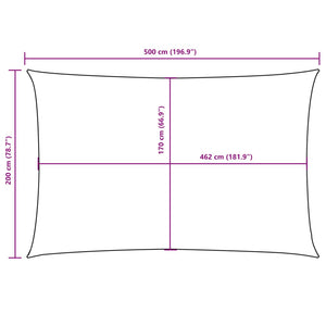 vidaXL Sunshade Sail Oxford Fabric Rectangular 2x5 m Cream