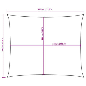 vidaXL Sunshade Sail Oxford Fabric Rectangular 2.5x3.5 m Cream