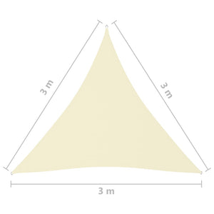 vidaXL Sunshade Sail Oxford Fabric Triangular 3x3x3 m Cream