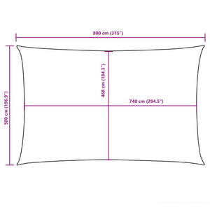 vidaXL Sunshade Sail Oxford Fabric Rectangular 5x8 m White