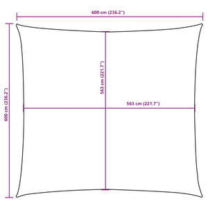 vidaXL Sunshade Sail Oxford Fabric Square 6x6 m Taupe