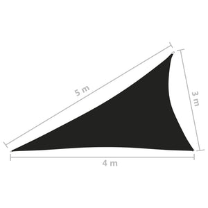 vidaXL Sunshade Sail Oxford Fabric Triangular 3x4x5 m Black