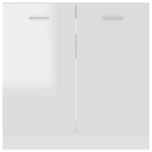 vidaXL Sink Bottom Cabinet High Gloss White 80x46x81.5 cm Engineered Wood