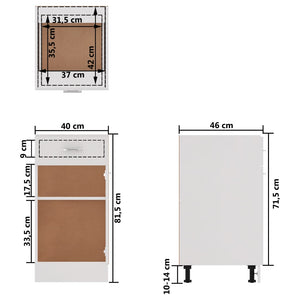 vidaXL Drawer Bottom Cabinet White 40x46x81.5 cm Engineered Wood