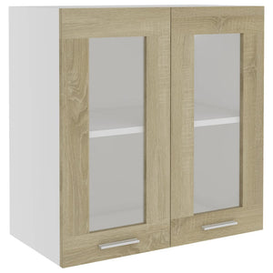 vidaXL Hanging Glass Cabinet Sonoma Oak  60x31x60 cm Engineered Wood