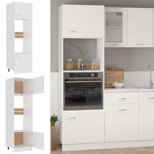 vidaXL Microwave Cabinet White 60x57x207 cm Engineered Wood