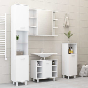 vidaXL Bathroom Cabinet White 30x30x95 cm Engineered Wood