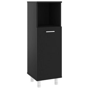 vidaXL Bathroom Cabinet Black 30x30x95 cm Engineered Wood