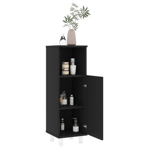 vidaXL Bathroom Cabinet Black 30x30x95 cm Engineered Wood