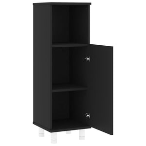 vidaXL Bathroom Cabinet Black 30x30x95 cm Engineered Wood