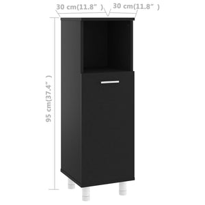 vidaXL Bathroom Cabinet Black 30x30x95 cm Engineered Wood